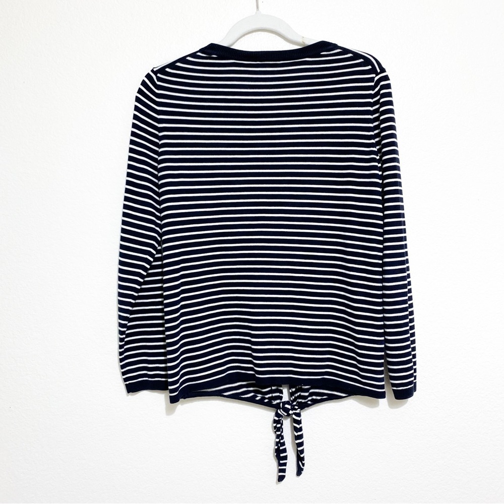 Talbots Tie Front Lightweight Striped Sweater Size S - Picture 5 of 5